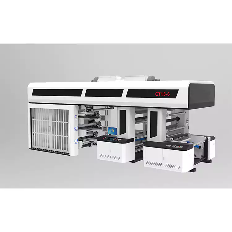 6 màu Ổ đĩa servo Loại bánh răng Trống trung tâm Máy in Flexo Loại tay áo