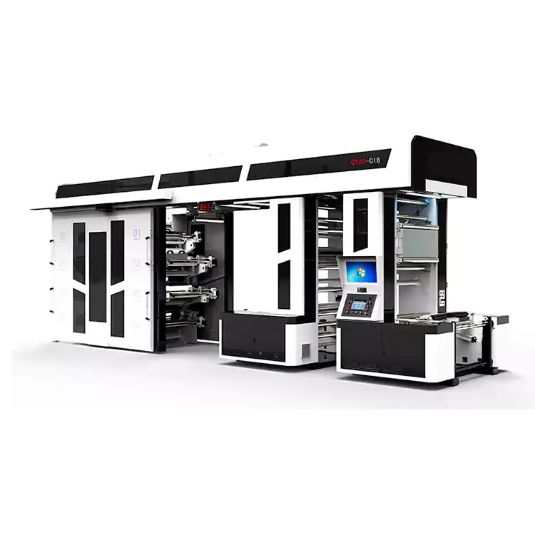 8 màu Máy in Flexographic ấn tượng trung tâm truyền động bán servo tốc độ cao